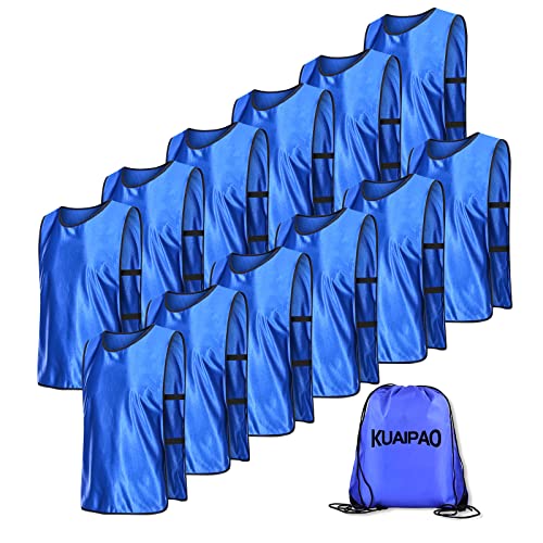 51x9emAJQjL.jpg 12 Pieces Soccer Pinnies Scrimmage Vest Team Practice Jerseys Sports Pinnies With Free Carry Bag
