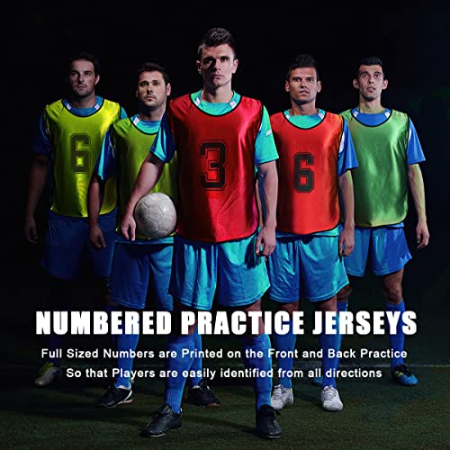 51xLJHtWtPL.jpg 24 Pcs Soccer Practice Vest, Lightweight Numbered Soccer Team Pennies Soccer Lacrosse Training Sport Supplies Scrimmage Vests
