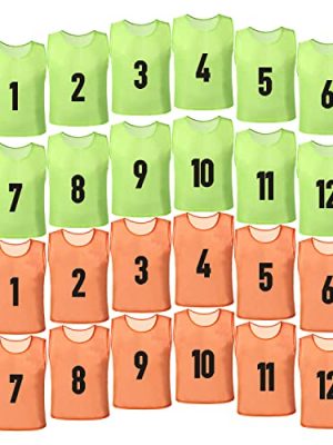 24 Pack Nylon Mesh Soccer Scrimmage Team Practice Vests Pinnies Basketball Jerseys Train Vest Adult Sport Football