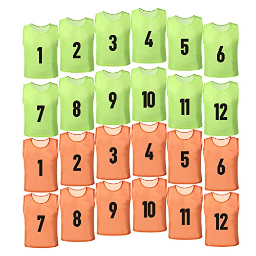 51yvtphXmSL.jpg 24 Pack Nylon Mesh Soccer Scrimmage Team Practice Vests Pinnies Basketball Jerseys Train Vest Adult Sport Football