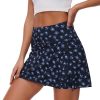 Women’s Tennis Skirts High Waisted Mini Golf Skirt with Shorts Pockets Side Slit Skort Quick Dry for Athletic