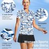 61FAy-1xAiL.jpg Hawaiian Golf Shirts for Women Funny Print Polo Shirt for Women Moisture Wicking Athletic Tees Golf Tops Golf Gifts