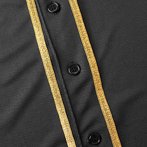 61InreI1eeL.jpg Blank Jersey Plain Hipster Hip Hop for Men Button-Down Baseball Jersey Short Sleeve Shirt