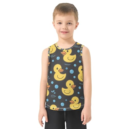 311jY2DyF-L.jpg Yellow Rubber Duck Dark Boys Tank Top Sleeveless Casual Vest Tees Kids Shirt for Soccer Teenis Exercise Beach 3T