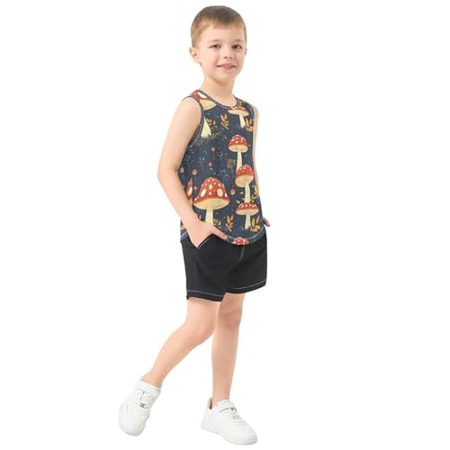 3135js18qIL.jpg Cartoon Cute Mushrooms Children Tank Tops Sleeveless Toddler Vest Kids Boys Tshirts for Golf Swim Bike Jog 3T