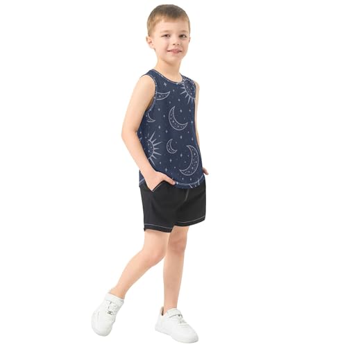314bqTaSp3L.jpg Sun Moon Stars Blue Boys Tank Top Shirt Sleeveless Toddler Vest Boys Summer Crew Neck Undershirts for Beach Fitness 3T