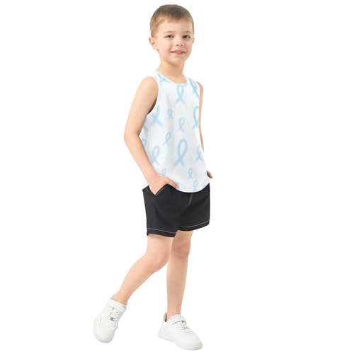 318DDgKRKGL.jpg Blue Prostate Awareness Ribbon Boys Tshirts Tank Tops Sleeveless Toddler Vest Athletic Tops for Running Beach Swim 3T