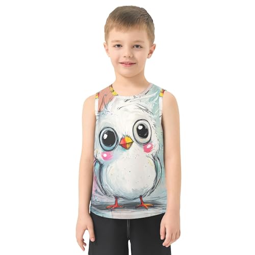 3191lQCcpL.jpg Cartoon Cute Bird Tank Tops for Boys Sleeveless Toddler Vest Toddler Tank Undershirt for Beach Swim Work Out 3T