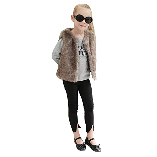 31COJEr71LL.jpg Little Girls Solid Faux-Fur Villus Fleece Vest Jacket Winter Stylish Thick Warm Waistcoat 1-6 Years