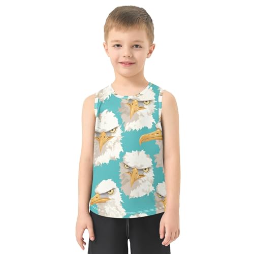 31H9DuzlGlL.jpg Cartoon Albatross Face Green Boys Tshirts Tank Tops Sleeveless Vest Tees Beach Casual Clothes for Gym Swim Beach 3T