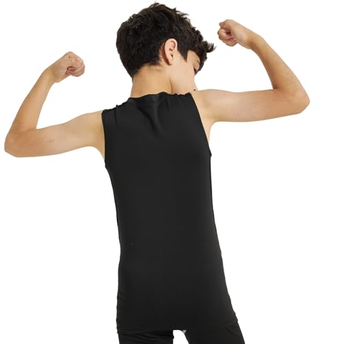 31MXGRENNUL.jpg Boys Compression Tank Tops Athletic Sleeveless Shirt Youth Quick Dry Undershirt Workout Baselayer Football T Shirts