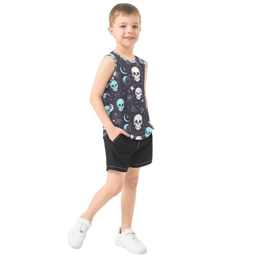31UtgOe0dkL.jpg Cute Skulls Stars Boys Tank Top Sleeveless Kids Vest Kids Shirt for Workout Gym Fitness Cycling Swimming 3T