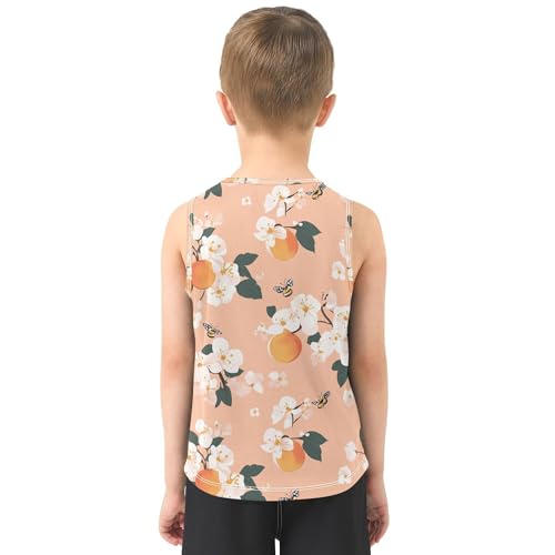 31VQD-CsykL.jpg Cute Serviceberry Fruit Peach Boys Tank Tops Sleeveless Casual Vest Tees Active Shirts for Outdoor Beach Work Out 3T