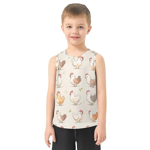31bO3KwUqFL.jpg Cartoon Cute Chicken Beige Boys Tank Top Sleeveless Summer Vest Tee Kids Casual Stylish Shirt for Beach Travel 3T