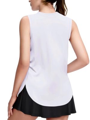 Girls Athletic Tank Tops High-Low Hem Loose Fit Summer Top Kids Sleeveless Sport Shirts 5-14 Years
