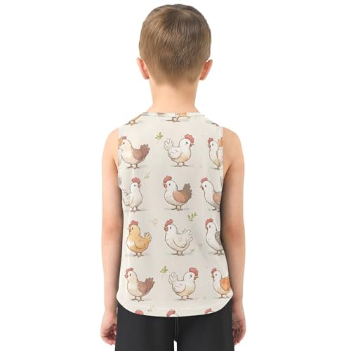 31rwh1gWUpL.jpg Cartoon Cute Chicken Beige Boys Tank Top Sleeveless Summer Vest Tee Kids Casual Stylish Shirt for Beach Travel 3T