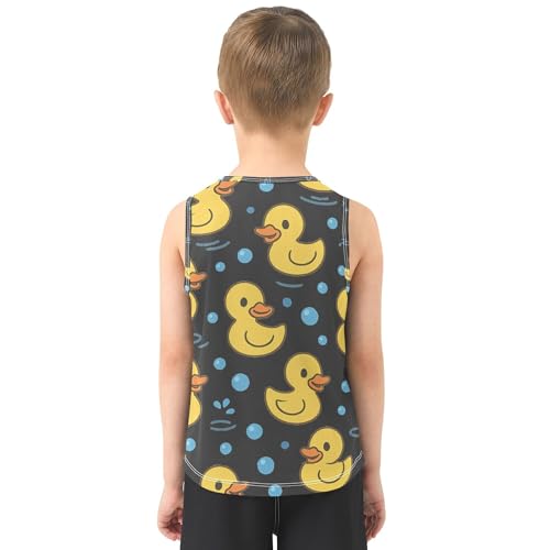 413NUXNhDaL.jpg Yellow Rubber Duck Dark Boys Tank Top Sleeveless Casual Vest Tees Kids Shirt for Soccer Teenis Exercise Beach 3T