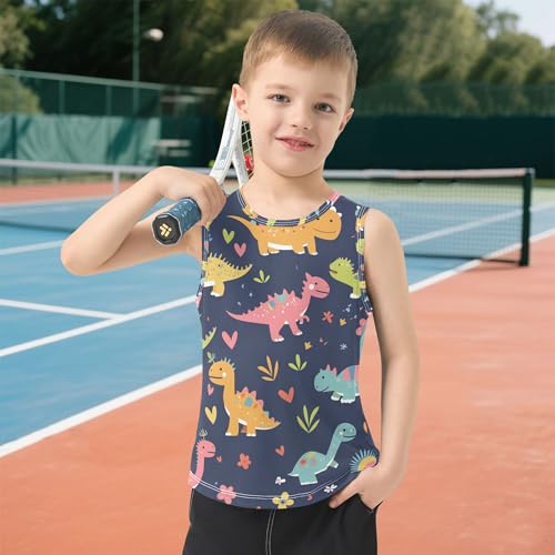 413XWYSperL.jpg Cute Funny Dinosaurs Boys Athletic Tank Top Sleeveless Vest Tees Boys Workout Shirts for Travel Volleyball 3T