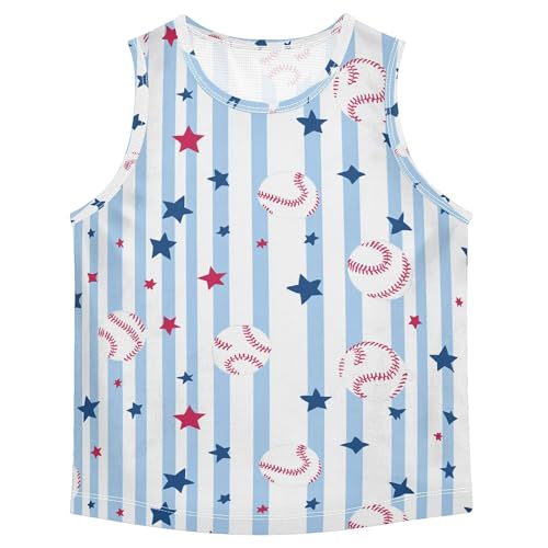 415el5NNxL.jpg Blue Stripes Baseball Boy Athletic Tank Tops Sleeveless Toddler Vest Kids Muscle Shirts for Beach Travel Sports 3T