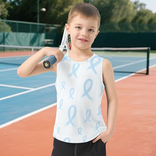 415fpX4fPyL.jpg Blue Prostate Awareness Ribbon Boys Tshirts Tank Tops Sleeveless Toddler Vest Athletic Tops for Running Beach Swim 3T