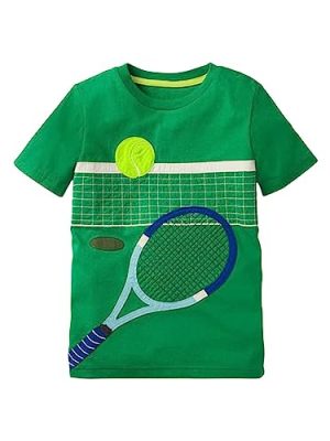 Toddler Sport Tshirt Kids Basketball Tennis Printed Shirts Summer Crewneck Tops Little Boys Girls Soft Cotton Boys' Tops