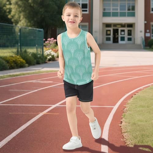 41J-Uc1GQpL.jpg Leaves Tank Top for Children Sleeveless Summer Vest Tee Active Shirts for Outdoor Beach Fitness Work Out 3T