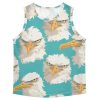 41LYs1o6ZHL.jpg Cartoon Albatross Face Green Boys Tshirts Tank Tops Sleeveless Vest Tees Beach Casual Clothes for Gym Swim Beach 3T