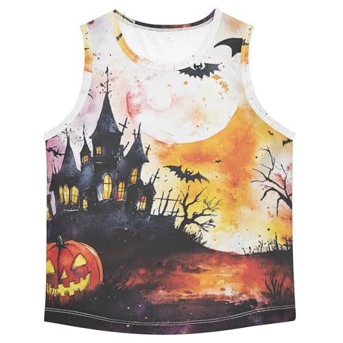 41Ncu3lUpEL.jpg Halloween Bats Pumpkin Boys Athletic Tank Tops Sleeveless Summer Vest Teoddler Boy Shirts for Surfing Vacation Swim 3T