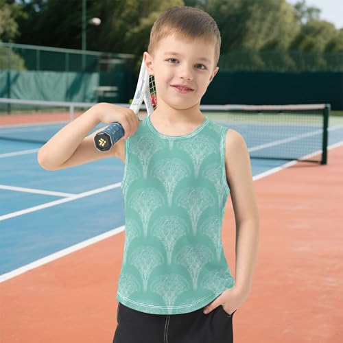 41NusGO4iL.jpg Leaves Tank Top for Children Sleeveless Summer Vest Tee Active Shirts for Outdoor Beach Fitness Work Out 3T