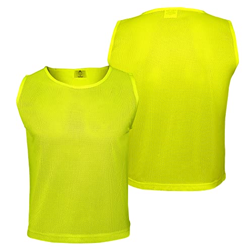 12 pcs Duramesh Pinnies/Scrimmage Vest - Kids Youth and Adult Pinnies, Numbered Penny Jerseys for Soccer
