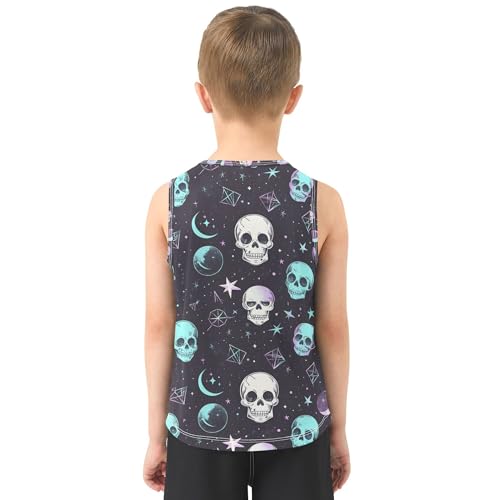 41Oo7Z7OOL.jpg Cute Skulls Stars Boys Tank Top Sleeveless Kids Vest Kids Shirt for Workout Gym Fitness Cycling Swimming 3T