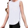 41QnB0KDUrL.jpg Girls Athletic Tank Tops High-Low Hem Loose Fit Summer Top Kids Sleeveless Sport Shirts 5-14 Years