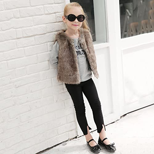 41VGKB3fSwL.jpg Little Girls Solid Faux-Fur Villus Fleece Vest Jacket Winter Stylish Thick Warm Waistcoat 1-6 Years