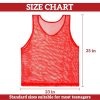 Red Pinnies Soccer Pennies - Set of 6 Team Practice Jersey for Child Youth Teen Adult,Pennies for Sports Youth,Nylon Large Mesh