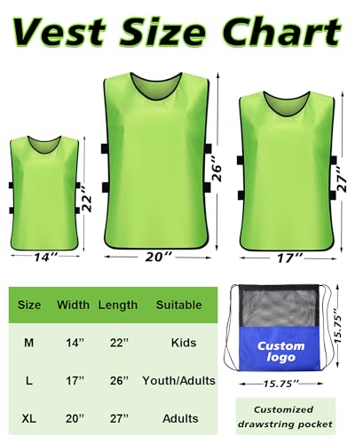 41XJbxSAxFL.jpg Custom Pinnies Youth Team Sports Kids Personalized Vests for Basketball Practice Jerseys,Add Logo/Text/Number