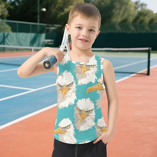 41a8Q1JVq1L.jpg Cartoon Albatross Face Green Boys Tshirts Tank Tops Sleeveless Vest Tees Beach Casual Clothes for Gym Swim Beach 3T