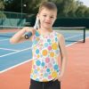 41bJdk-n8L.jpg Cartoon Colorful Pink Dots Circle Tank Tops for Boys Sleeveless Teens Vest Kids Shirts for Basketball Sports Beach 3T