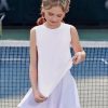 41dF4mWDu8L.jpg Girls Athletic Tank Tops High-Low Hem Loose Fit Summer Top Kids Sleeveless Sport Shirts 5-14 Years