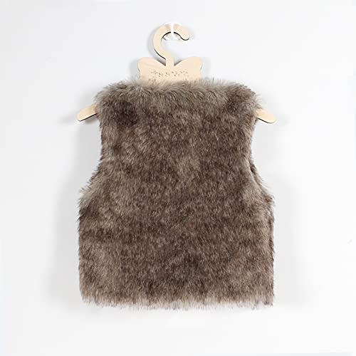 41dHOZu-blL.jpg Little Girls Solid Faux-Fur Villus Fleece Vest Jacket Winter Stylish Thick Warm Waistcoat 1-6 Years