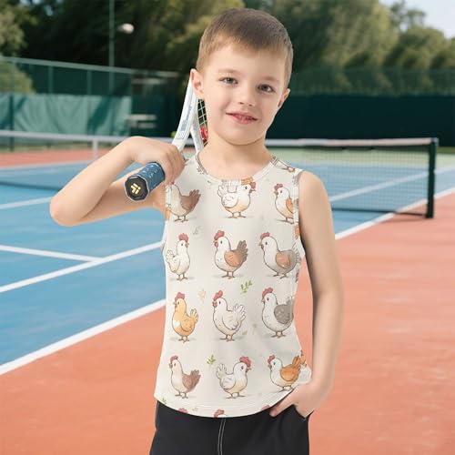 41jgvDMcdeL.jpg Cartoon Cute Chicken Beige Boys Tank Top Sleeveless Summer Vest Tee Kids Casual Stylish Shirt for Beach Travel 3T