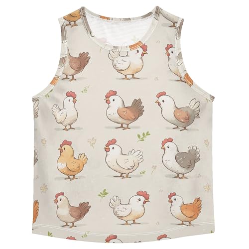 41ke281QXXL.jpg Cartoon Cute Chicken Beige Boys Tank Top Sleeveless Summer Vest Tee Kids Casual Stylish Shirt for Beach Travel 3T