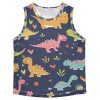 41kx64w333L.jpg Cute Funny Dinosaurs Boys Athletic Tank Top Sleeveless Vest Tees Boys Workout Shirts for Travel Volleyball 3T