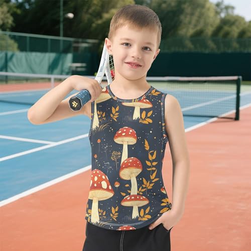 41lV9gy8hL.jpg Cartoon Cute Mushrooms Children Tank Tops Sleeveless Toddler Vest Kids Boys Tshirts for Golf Swim Bike Jog 3T