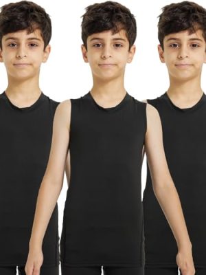 Boys Compression Tank Tops Athletic Sleeveless Shirt Youth Quick Dry Undershirt Workout Baselayer Football T Shirts