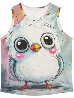 Cartoon Cute Bird Tank Tops for Boys Sleeveless Toddler Vest Toddler Tank Undershirt for Beach Swim Work Out 3T