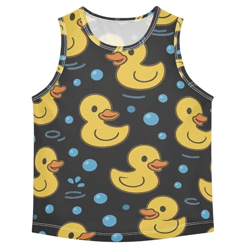 41xkWEfRenL.jpg Yellow Rubber Duck Dark Boys Tank Top Sleeveless Casual Vest Tees Kids Shirt for Soccer Teenis Exercise Beach 3T