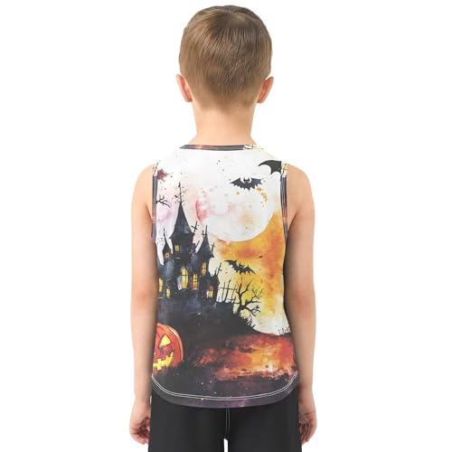41ywvPABhL.jpg Halloween Bats Pumpkin Boys Athletic Tank Tops Sleeveless Summer Vest Teoddler Boy Shirts for Surfing Vacation Swim 3T