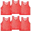 Red Pinnies Soccer Pennies - Set of 6 Team Practice Jersey for Child Youth Teen Adult,Pennies for Sports Youth,Nylon Large Mesh