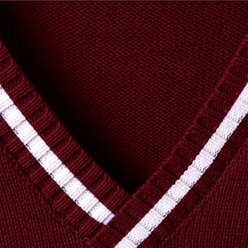 511cJBVLHVL.jpg Kids Girls Sleeveless Knitted Sweater V Neck Pullover Ribbed Knit Cotton Vests Youth Boys Stylish School 𝗨nifom Top