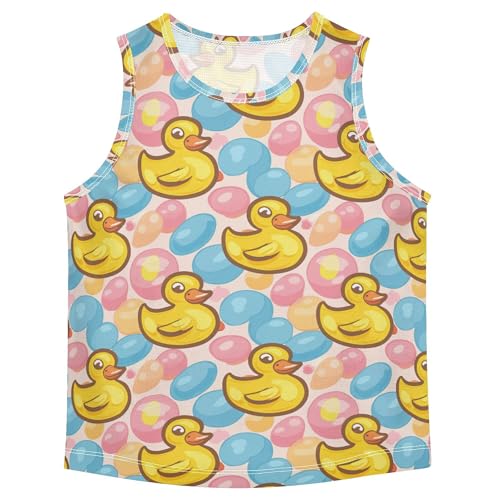 512wZZYRs-L.jpg Cute Yellow Duck Blue Pink Boys Athletic Tank Top Sleeveless Teens Vest Youth Sports Tshirts for Golf Swim Bike 3T